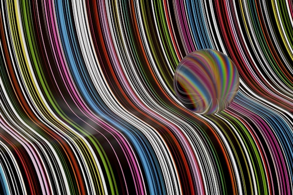 Multicolored abstract 3D visualization of digital technology concepts
